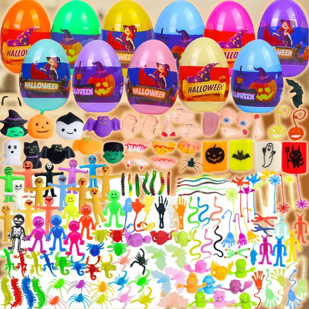 6/8/12Pcs Fun 4x6cm Halloween Egg Prank Party Gift for Halloween Ghost Festival Prank Horror Theme Party Gift Decoration