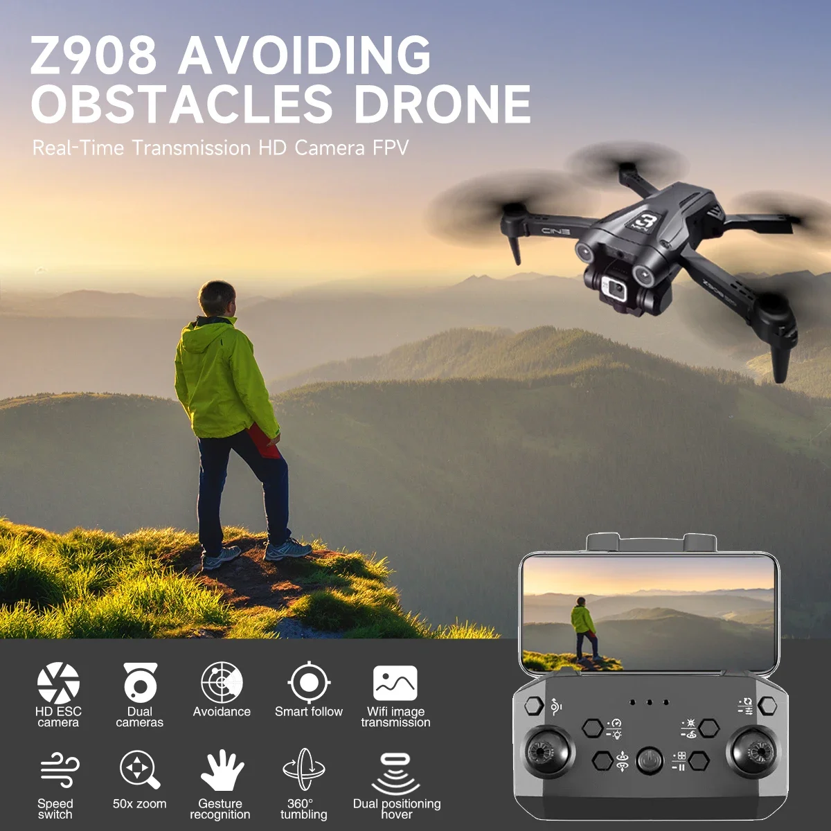 Z908 Pro / MAX Mini Drone 4k Professional Camera 2.4G WIFI Obstacle Avoidance Helicopter Remote Control Quadcopter RC Toys