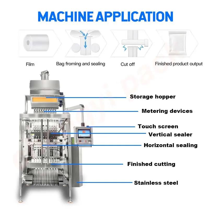 Multi lane Instant Vitamin Drink Powder Packing Machine Whole Production Line Sachet Hydration Powder Filling Packing Machine