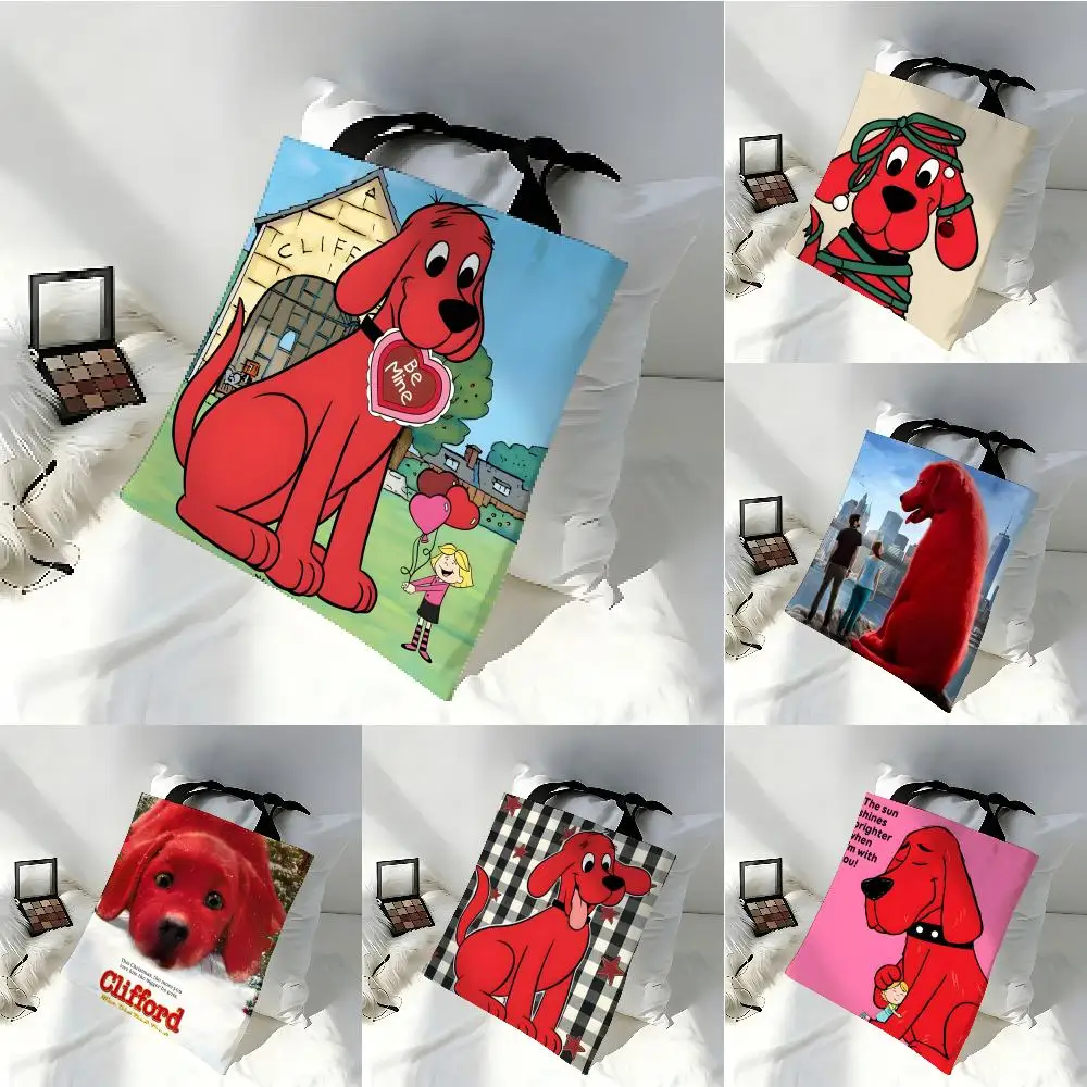 Storage Bags Tote Bag Travel Summer Beach Shoulder Bag Reusable Grocery Shopping Bag Comic Cartoon C-Clifford the Big Red Dog 2 - view 4