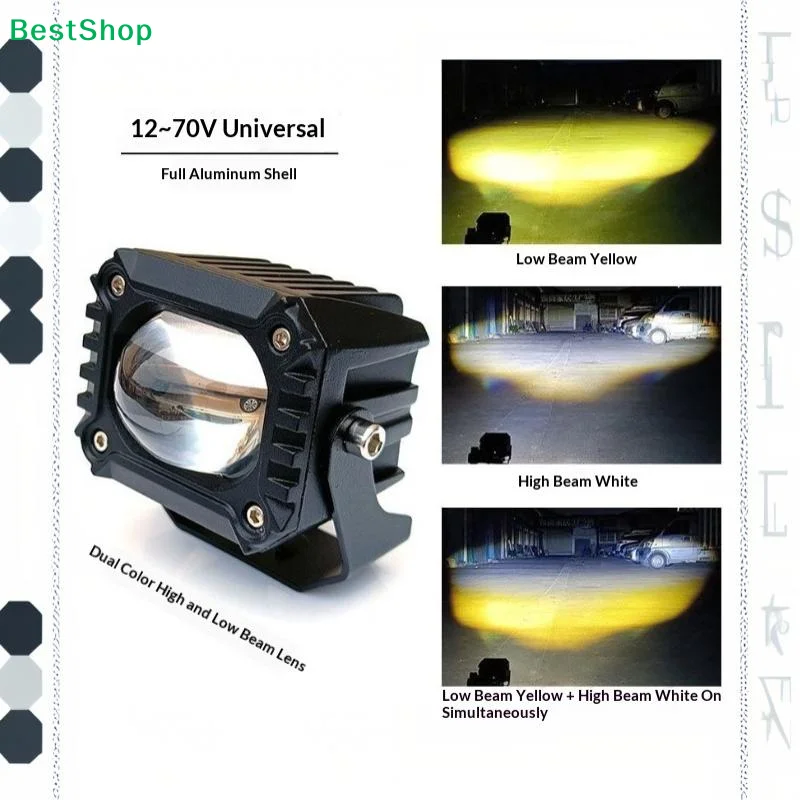Strong Bright LED Driving Lights IP67 Waterproof Aluminum Housing For Off Road Motorcycle ATV Truck Night Riding