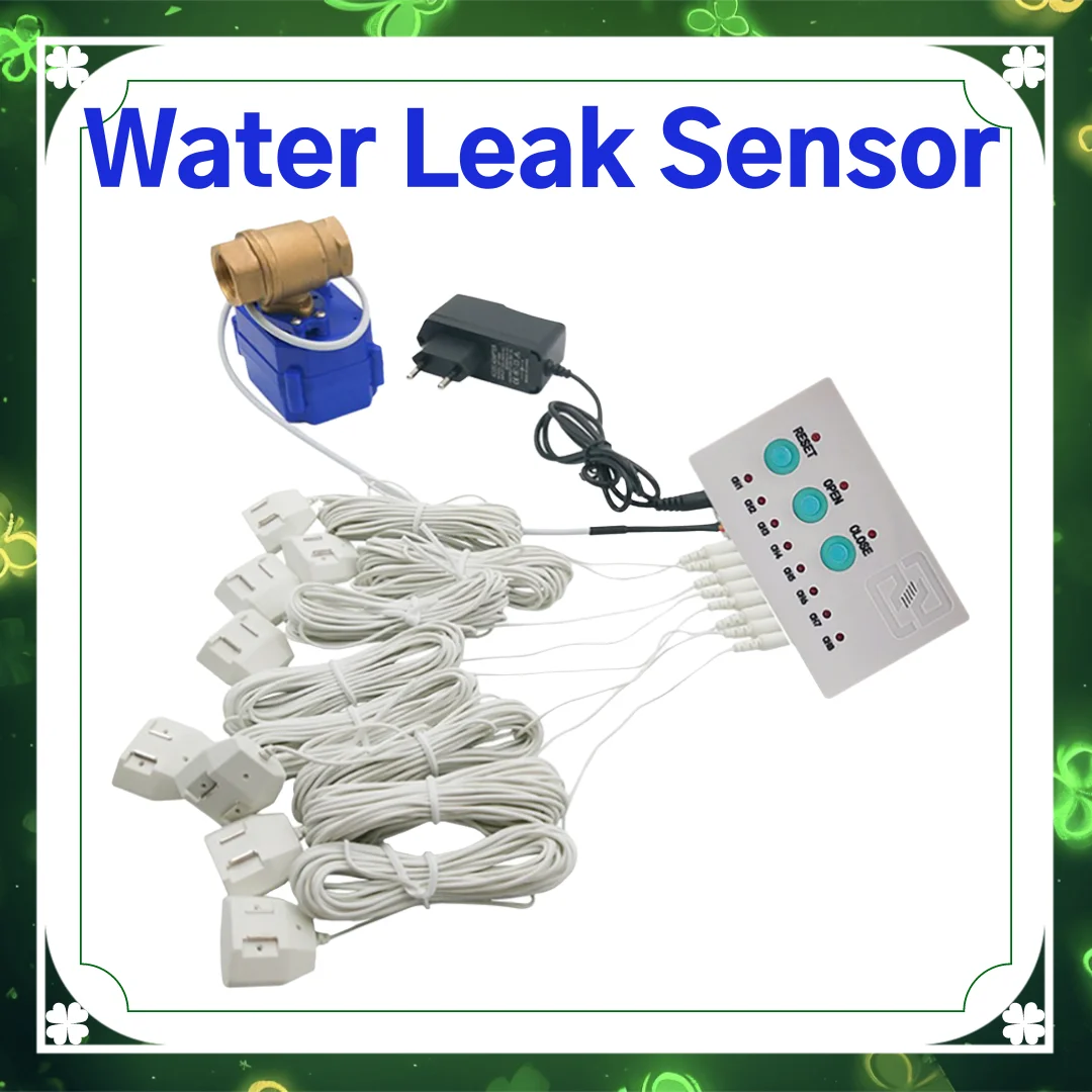 

Ship from RUSSIA Water Immerse Detector DN15 DN20 DN25 Valve Auto Shut off & 8pc 6-m Water Sensor Protection Against Water Leaks