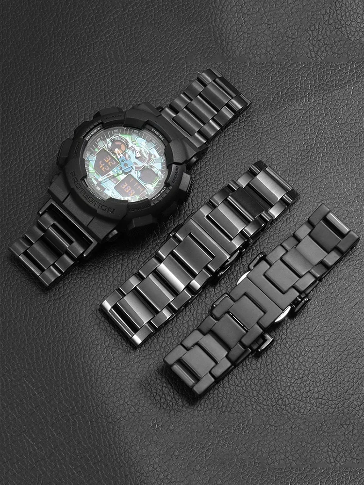 YOPO Stainless Steel Strap Adapts To C-asio GA-110GB/100/120 GA-700 Darth Vader Modified Bracelet