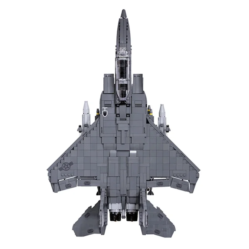 Military Aircraft Model Moc Building Bricks F-15E Strike Eagle Fighter Technology Blocks Gifts Christmas Toys DIY Sets Assembly