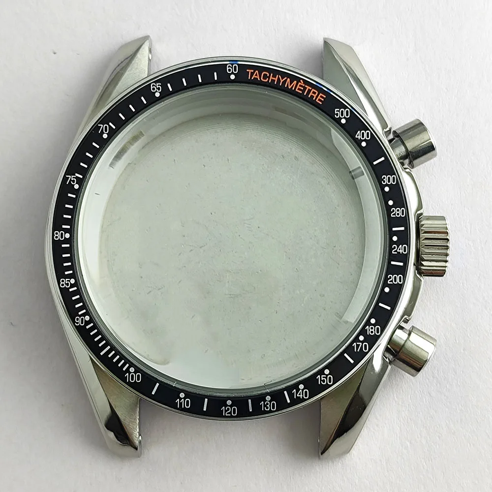 39,7 mm VK63 Gehäuse Herrengehäuse Schwarz Silber Gehäuse Passend für VK63 Uhrwerk Edelstahlarmband Uhrenzubehör