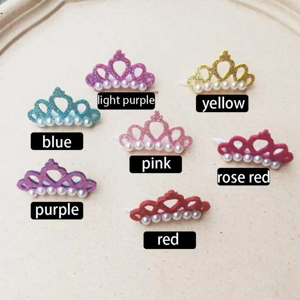 DIY Glittering Pet Decor Crown Shape Bows Cute for Puppy,Cat Pet Grooming Supplies Dog Accessories Pet Hairpins Pets Hair Clips