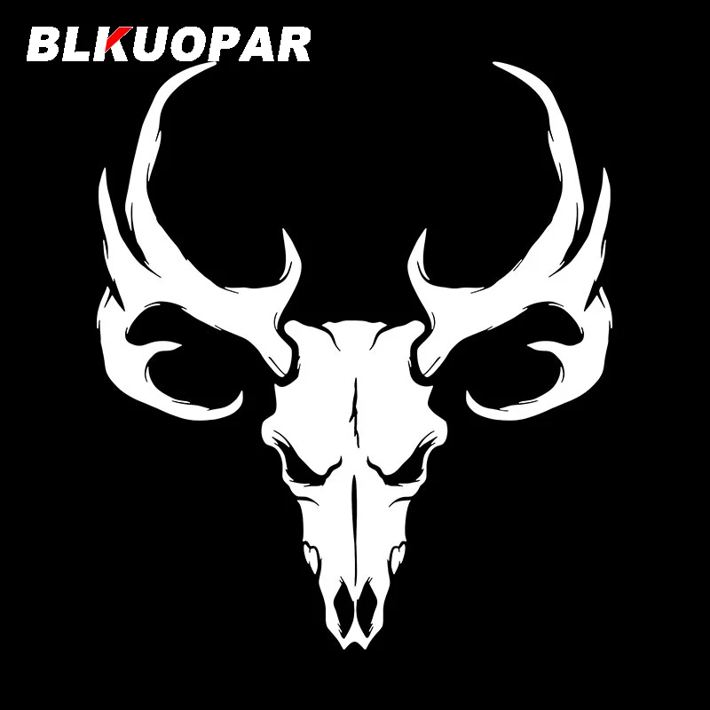 BLKUOPAR Deer Head Skeleton Hunting Car Stickers Hunter Spoils Decal Waterproof Die Cut Caravan Windshield Car Decoration