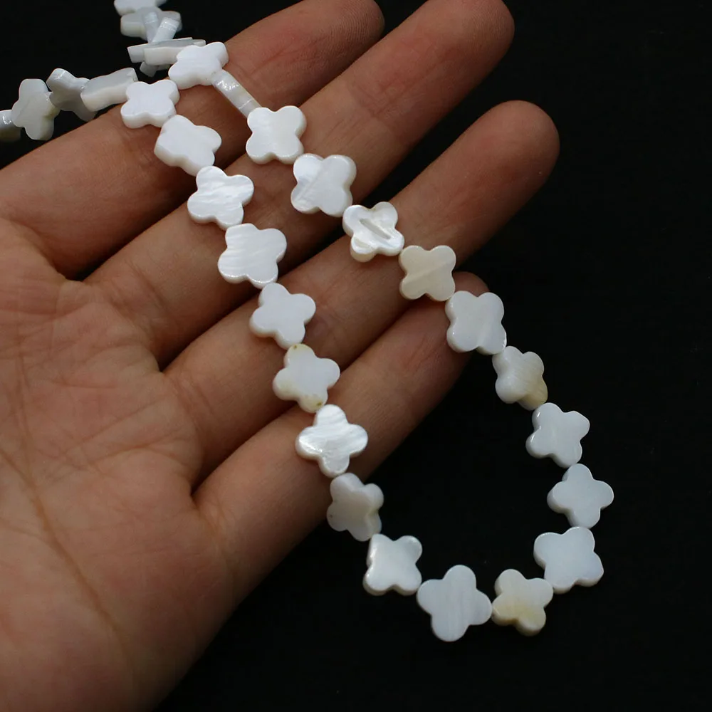 Natural Freshwater Shell with Four Petal Flower Beads 6-15mm High-quality Necklaces DIY Bracelets Earrings Jewelry Accessories