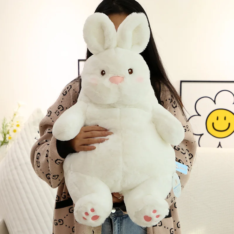 Coelho preguiçoso gigante Soft Plush Dolls, Coelhinho branco bonito, Brinquedos de animais, Baby Sleep Pillows, Almofada, Crianças, Girl Birthday