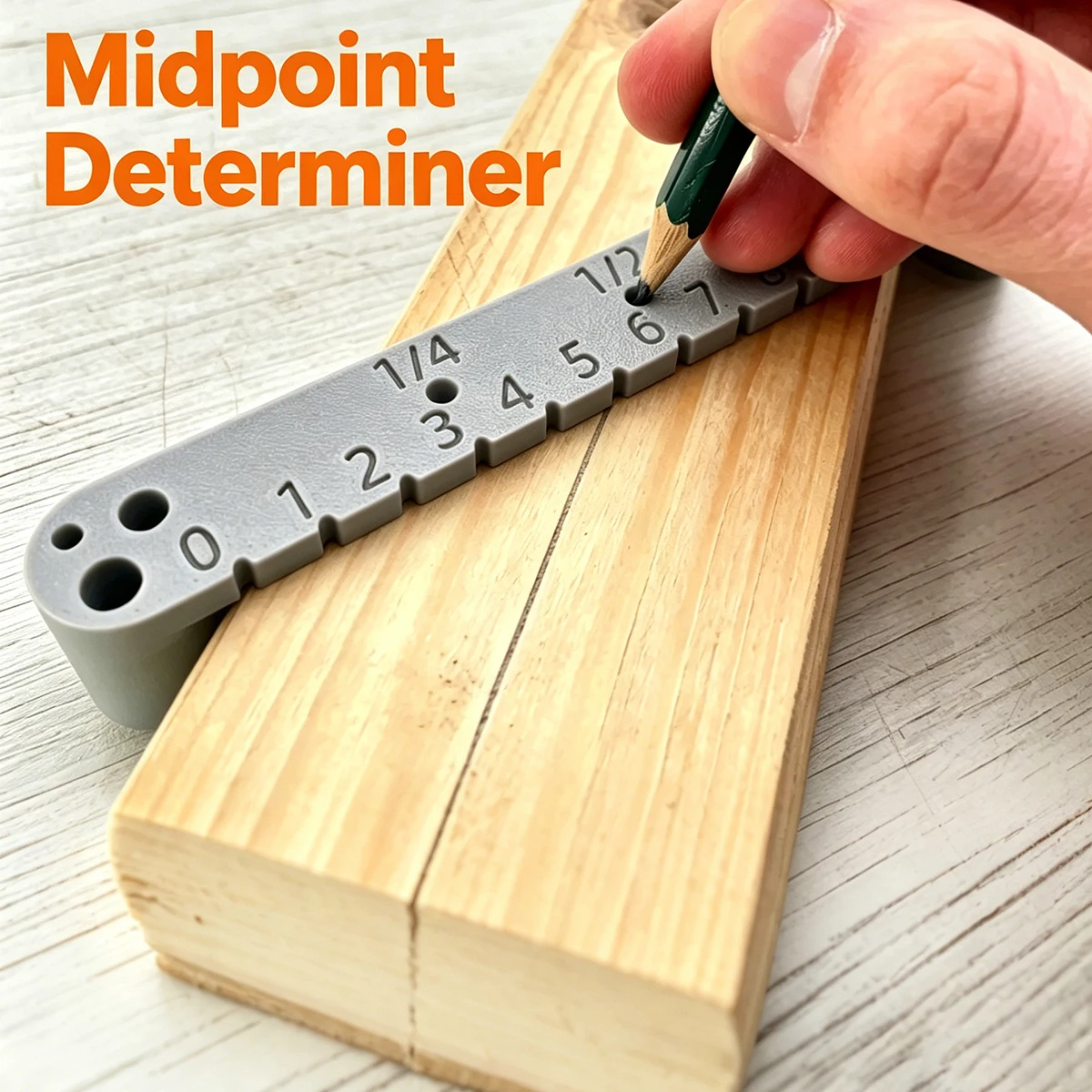 Functional Wood Board Center Point Locator, Board Equalization Marking Ruler, Woodworking Precision Center Point Marker, Home Improvement Handmade Measuring Aid Tool