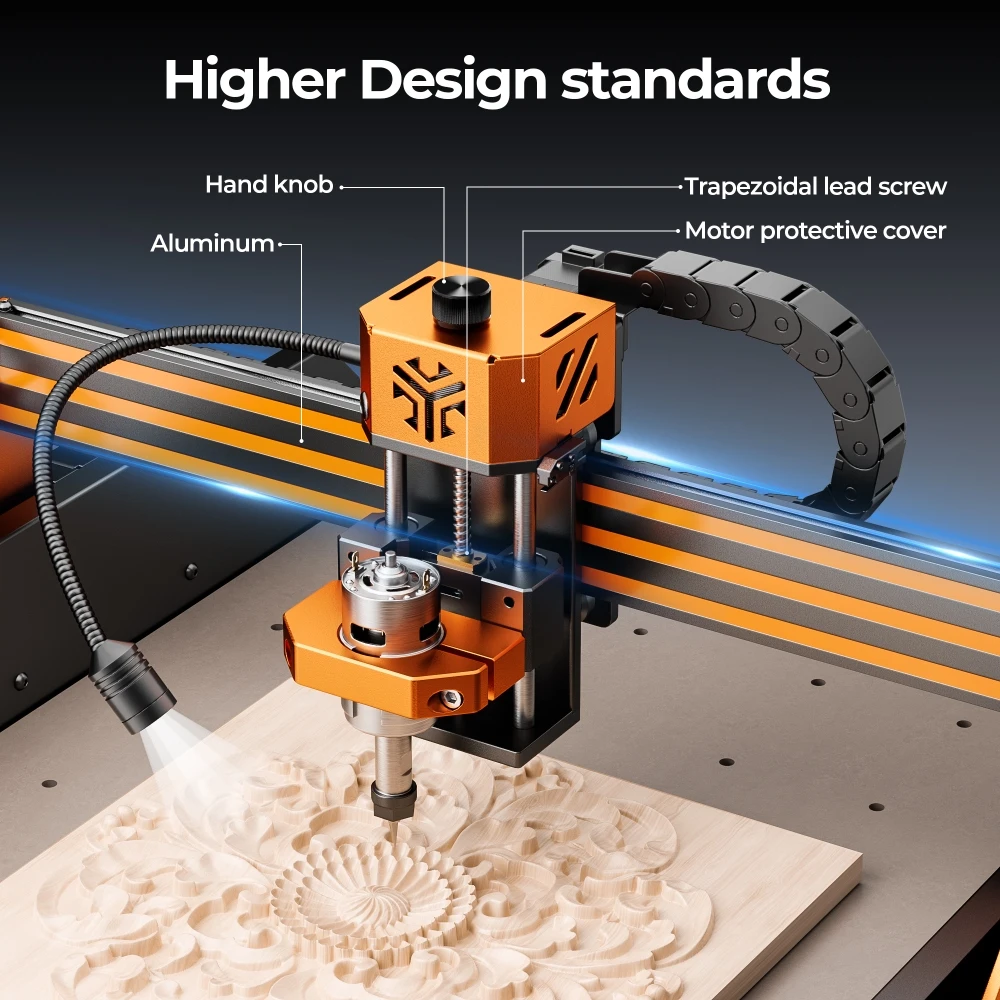 ACMER Ascarva 4S CNC Milling Router Machine Woodworking Engraving Machine 3-Axis 400x400mm For Carving Plastic Wood Acrylic - view 4