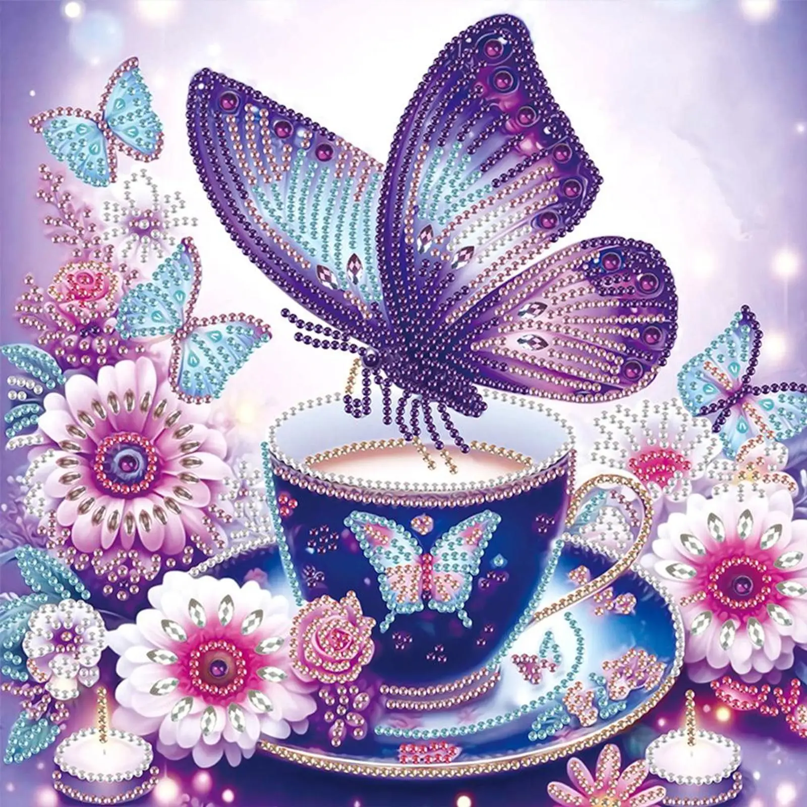 

Набор из 4-х картин для алмазной вышивки 5D DIY с частичной выкладкой, нестандартной формы, с бабочками, 30x30 см