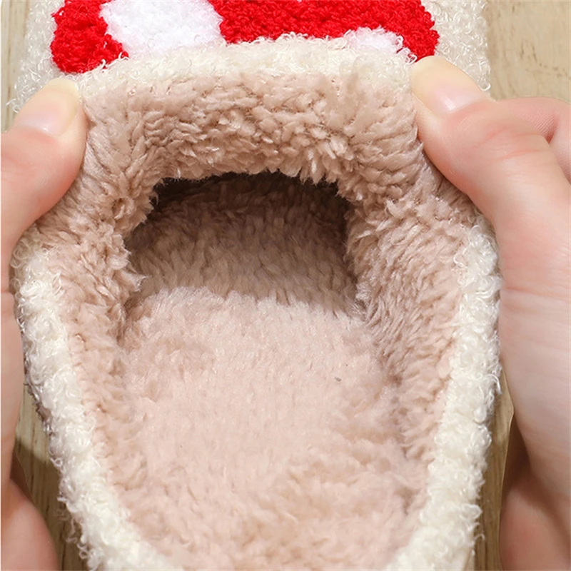 Thick Home Slippers for Women Winter Indoor Warm Fluffy Slippers Ladies Plush Cotton Shoes Anti-Slip Comfortable Flats Slippers