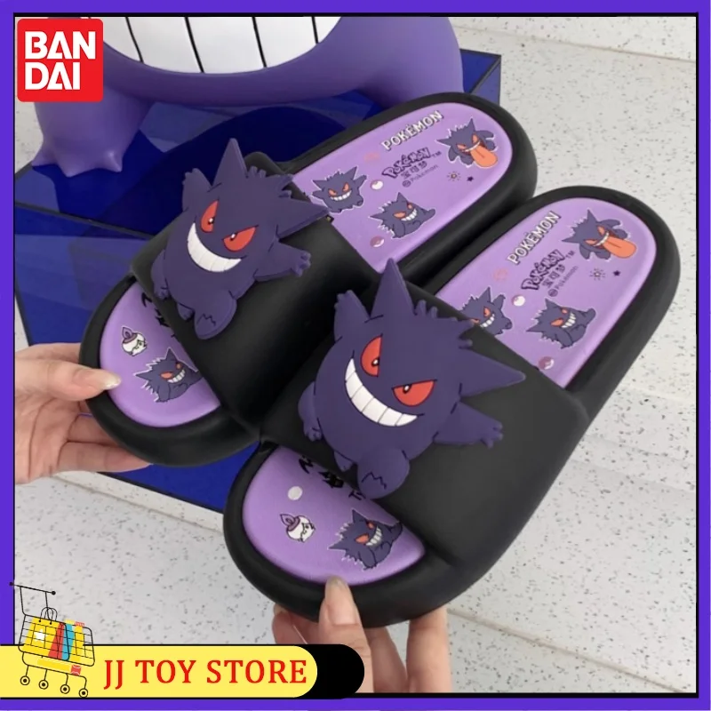 Zapatillas de Pokémon Gengar para hombre y mujer, chanclas antideslizantes con infrarrojos de Internet, regalo periférico de Eva, Anime, a la moda, nuevas