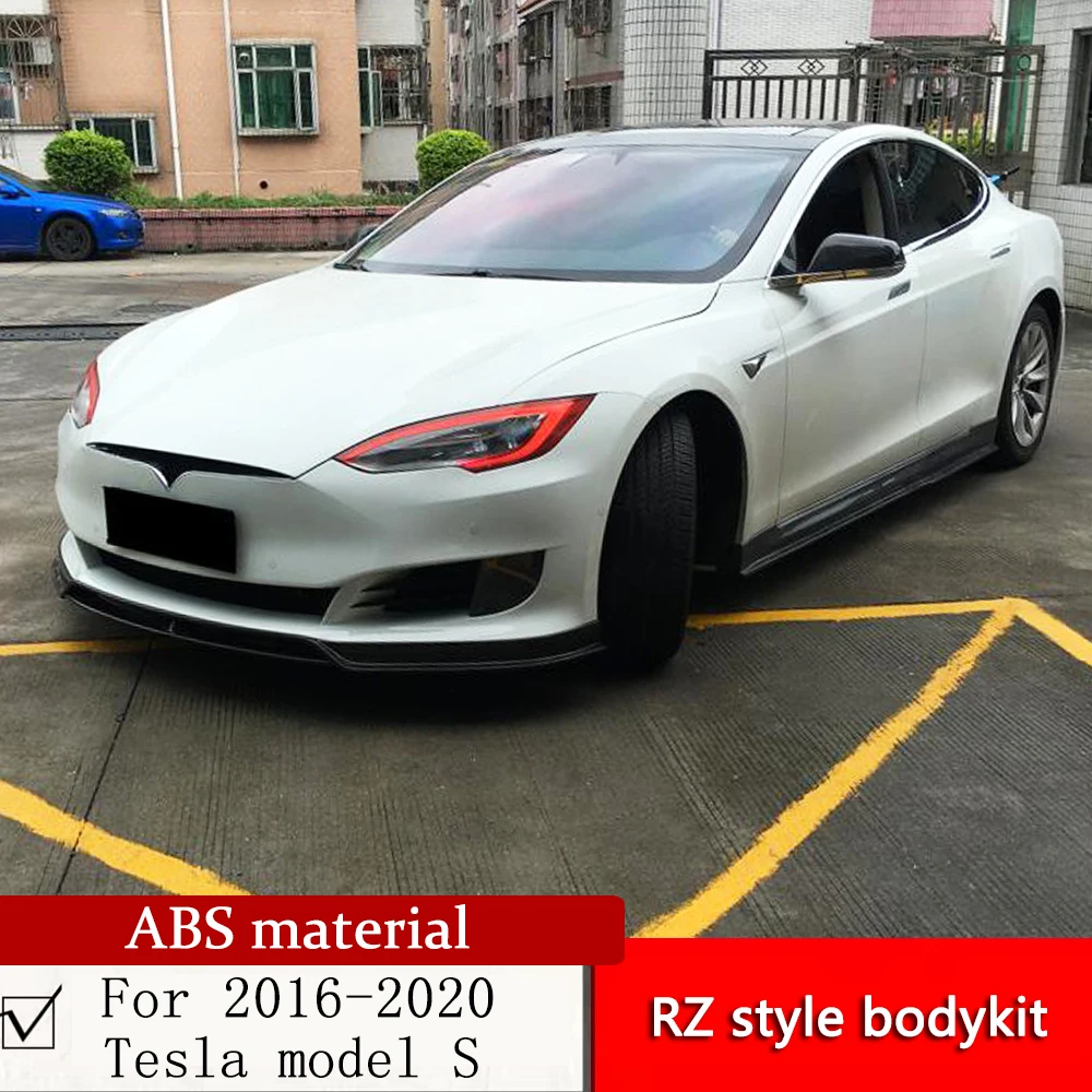 For Tesla model S add RZ style bodykit carbon fiber material 2016-2020 retrofitting Performance tail wing CF mirror casing