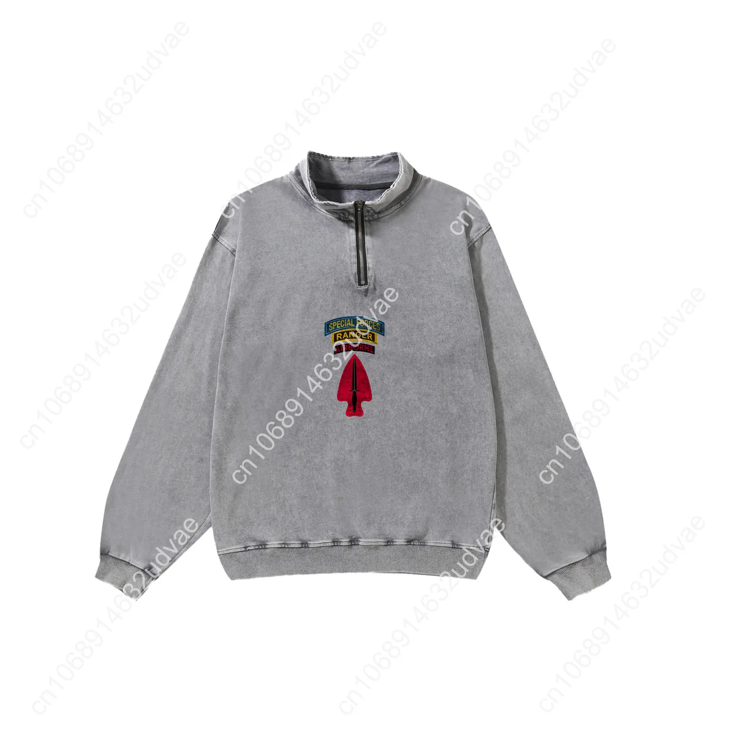 USASOC ريترو البلوز رجل امرأة مراهق خمر البلوز نصف سستة قميص العرق صور مخصص بلايز الأكمام التي شيرت