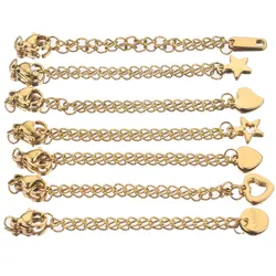 10pcs Stainless Steel Extension Extended Tail Chains Lobster Clasps Connectors DIY Jewelry Making Findings Bracelet Necklaces