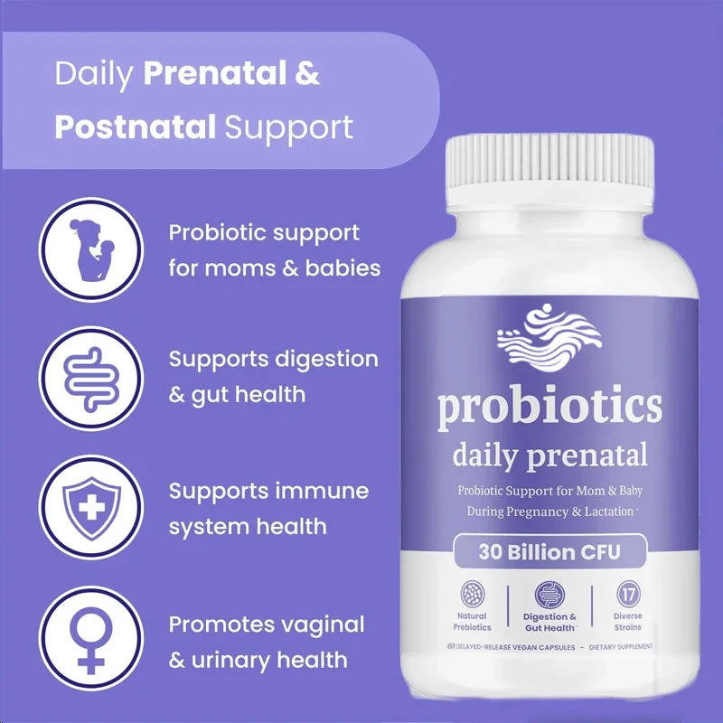 Prenatal Probiotics With 30 Billion Colony Units And 17 Strains Of Prebiotics Support Digestive, Intestinal, And Immune