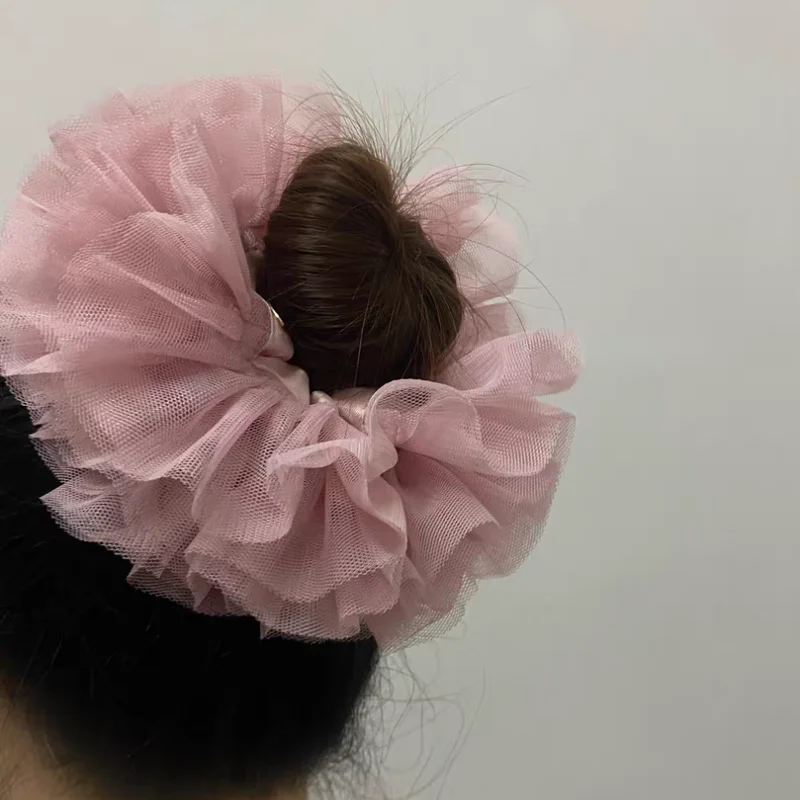 Pink Lace Multi Layers Hair Bands French Elegant Ballet Princess Style Jewelry Unique Girly Heart Hair Accessories For Women