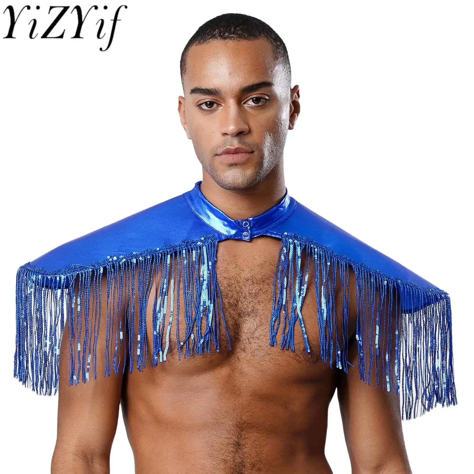 

Men Women Carnival Queen Emperor Cosplay Shrugs Tassels Armor Vest Halloween Festival Performance Costumes Accessories Shrugs