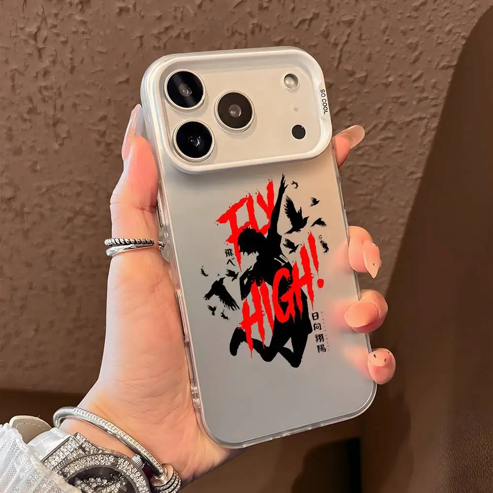أنيمي H-Haikyuu Oya جراب هاتف آيفون 17 16 15 14 13 12 11 برو ماكس الهواء متعدد الألوان ماتي ليزر معدني أورورا فوندا #2