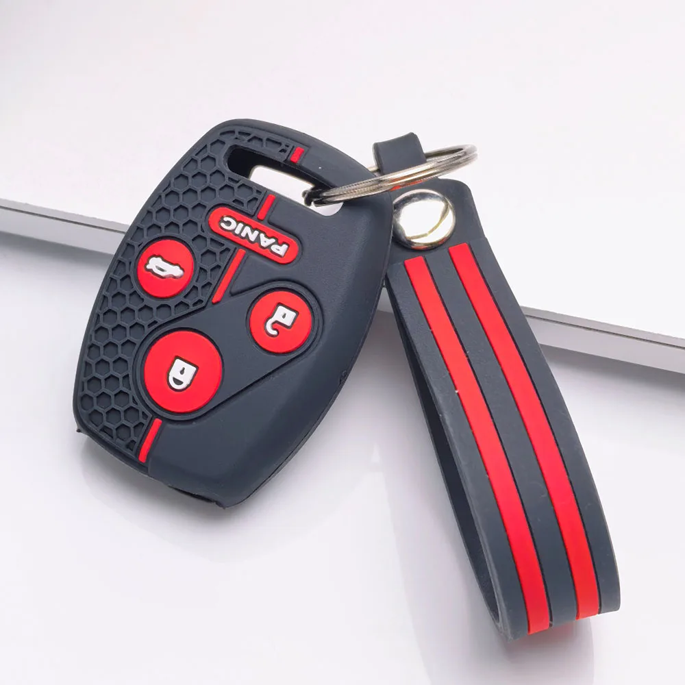 Silicone Car Remote Key Case Cover Fit Honda Accord Civic CRV Pilot Insight Ridgeline Key Fob Holder Shell Auto Accessories