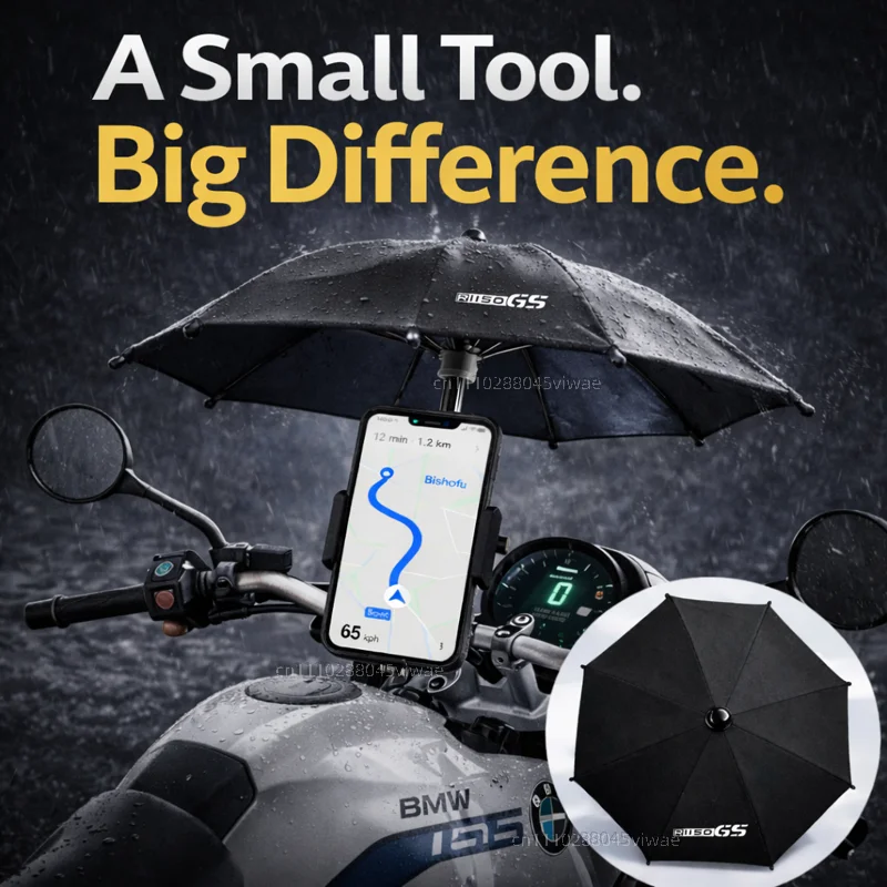 For BMW R1150GS Motorcycle Phone Umbrella Holder Waterproof Sunshade Anti Glare Rainproof Handlebar GPS Mount