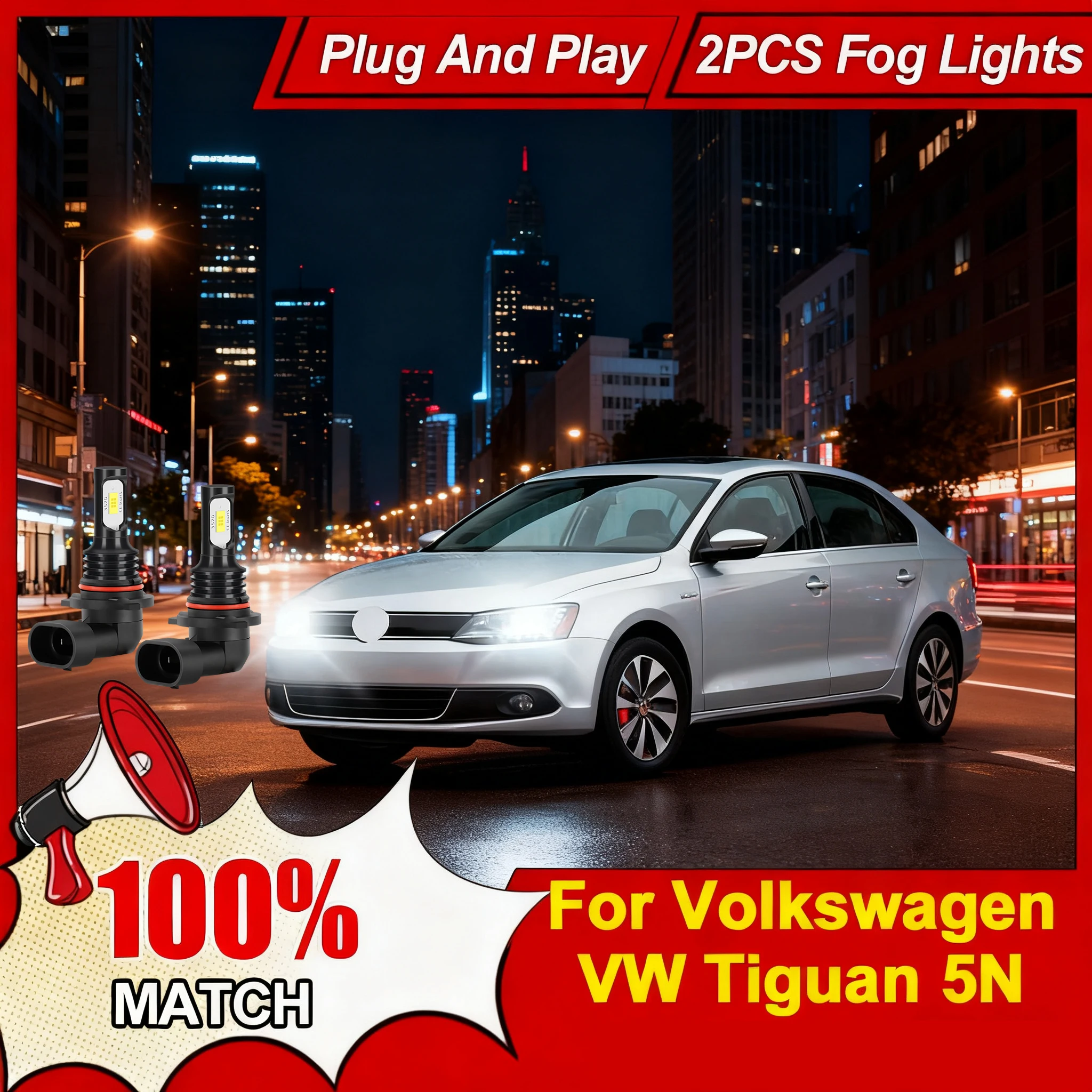 

Для Volkswagen VW Tiguan 5N 2007-2016 светодиодные передние противотуманные фары 9006 HB4 автомобильные противотуманные фары высокой мощности 30000LM Plug and Play