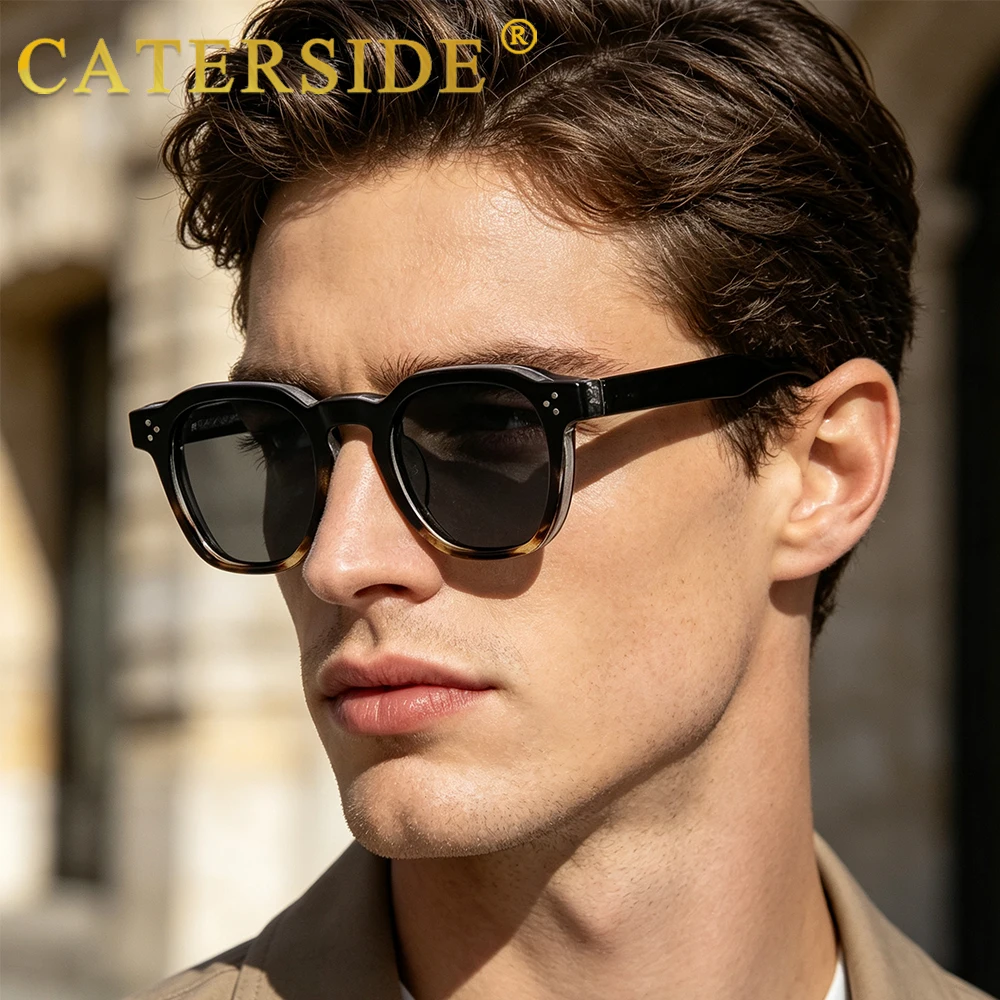 CATERSIDE New Retro Punk Men Sunglasses Square Personalized Design Glasses Women's Fashion Party Glasses Festival Gift 2 Pieces