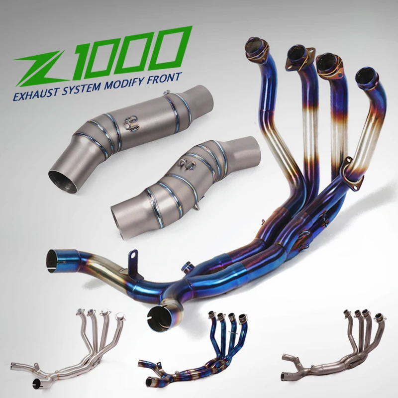 Z1000 Motorcycle Exhaust Pipe Escape Titanium Alloy System Modify Front Muffler Middle Link Pipe For Kawasaki z1000 2010-2021