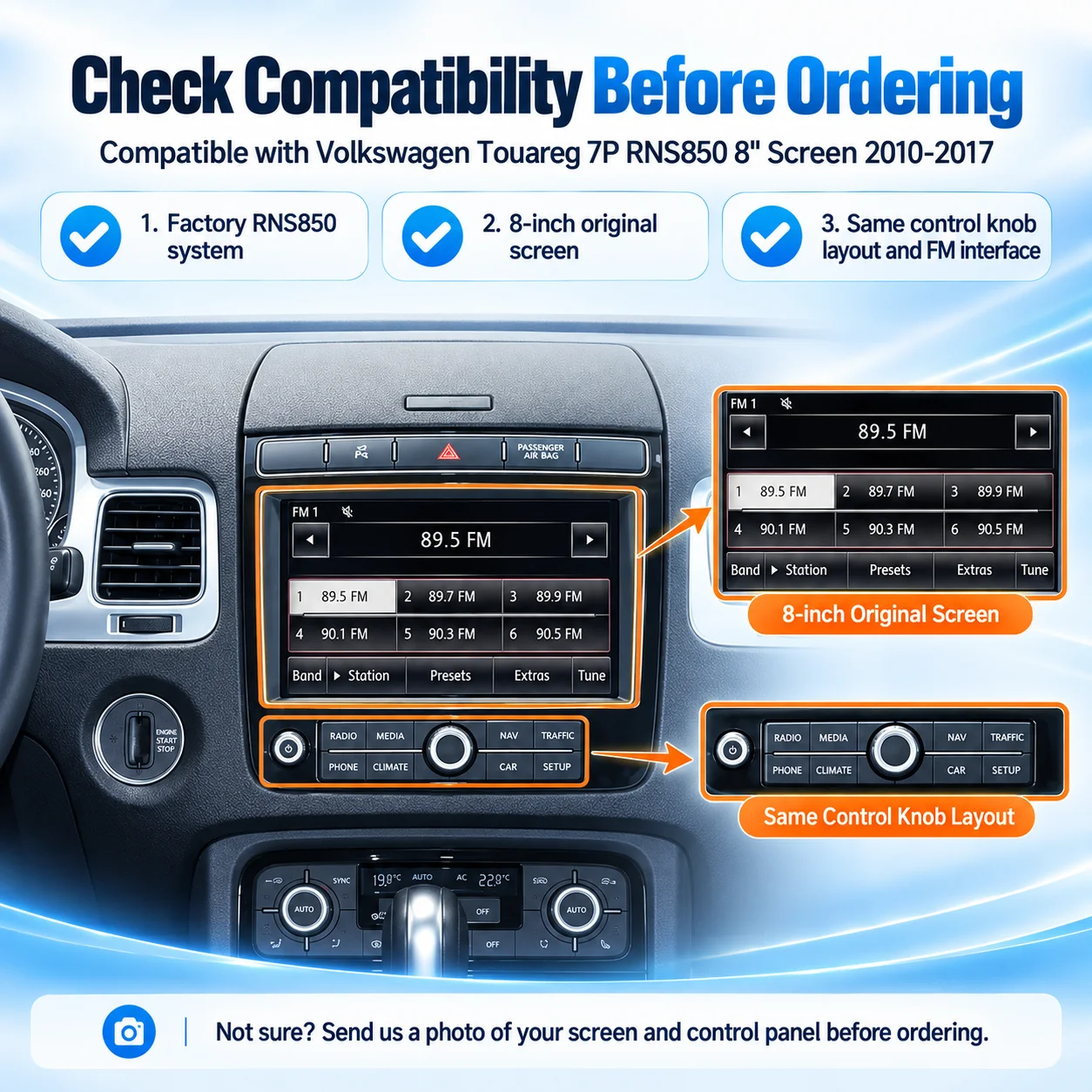 Box Decoder Wireless CarPlay Android Auto AUTOTOP per VW Volkswagen VW Touareg 7P 2010-2018 RNS850, Interfaccia Retrofit per Schermo Originale da 8 Pollici, AirPlay, MirrorLink, Bluetooth, AUX, USB,