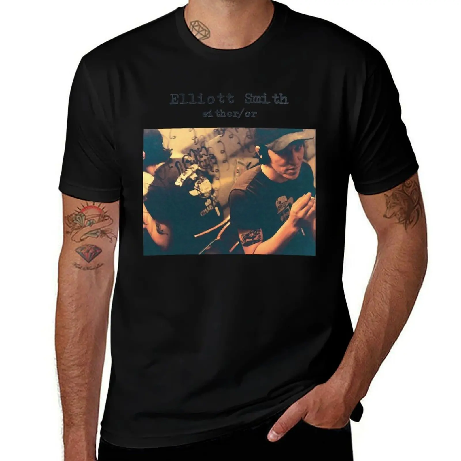 Elliott Smith - EitherOr Classic T-Shirt Work Short Sleeve Cotton Top