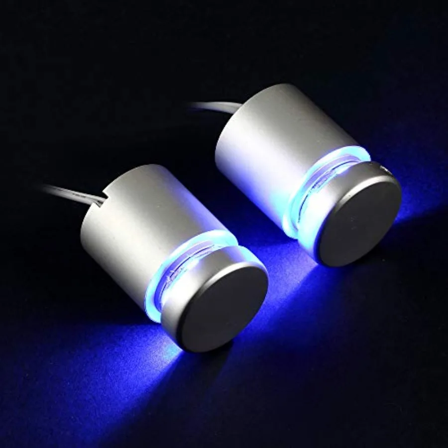 TOPNIKE Aluminum LED Sign Standoffs, 1"1", Silver, Blue LED, Pack of 4 with Power Supply