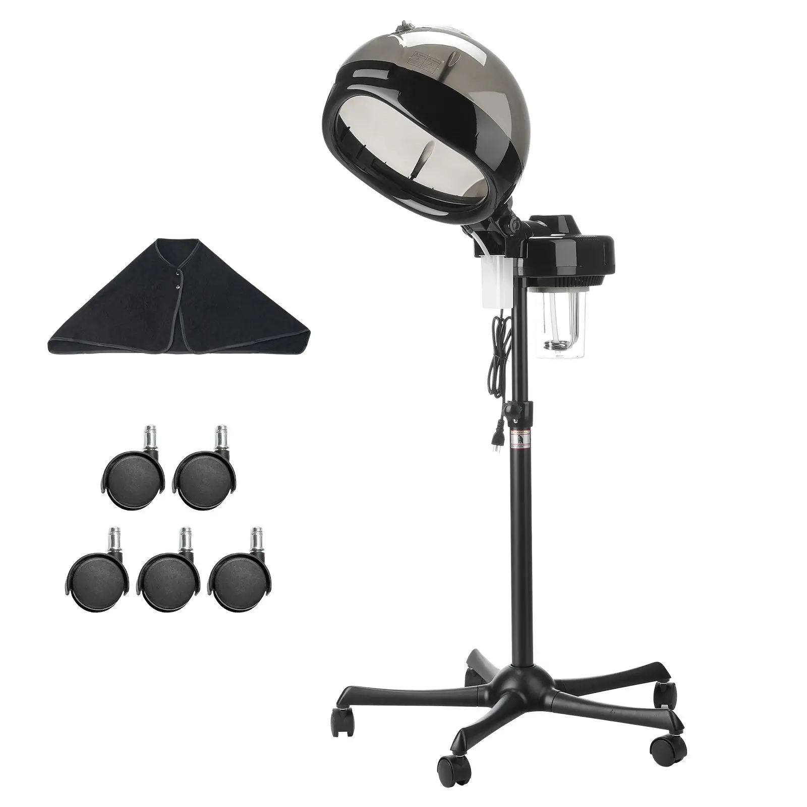 Professional Hair Steamer for Deep Conditioning, 11.81-inch Hooded Ionic Hair Steamer with 2 Modes, Height-Adjustable Standing H