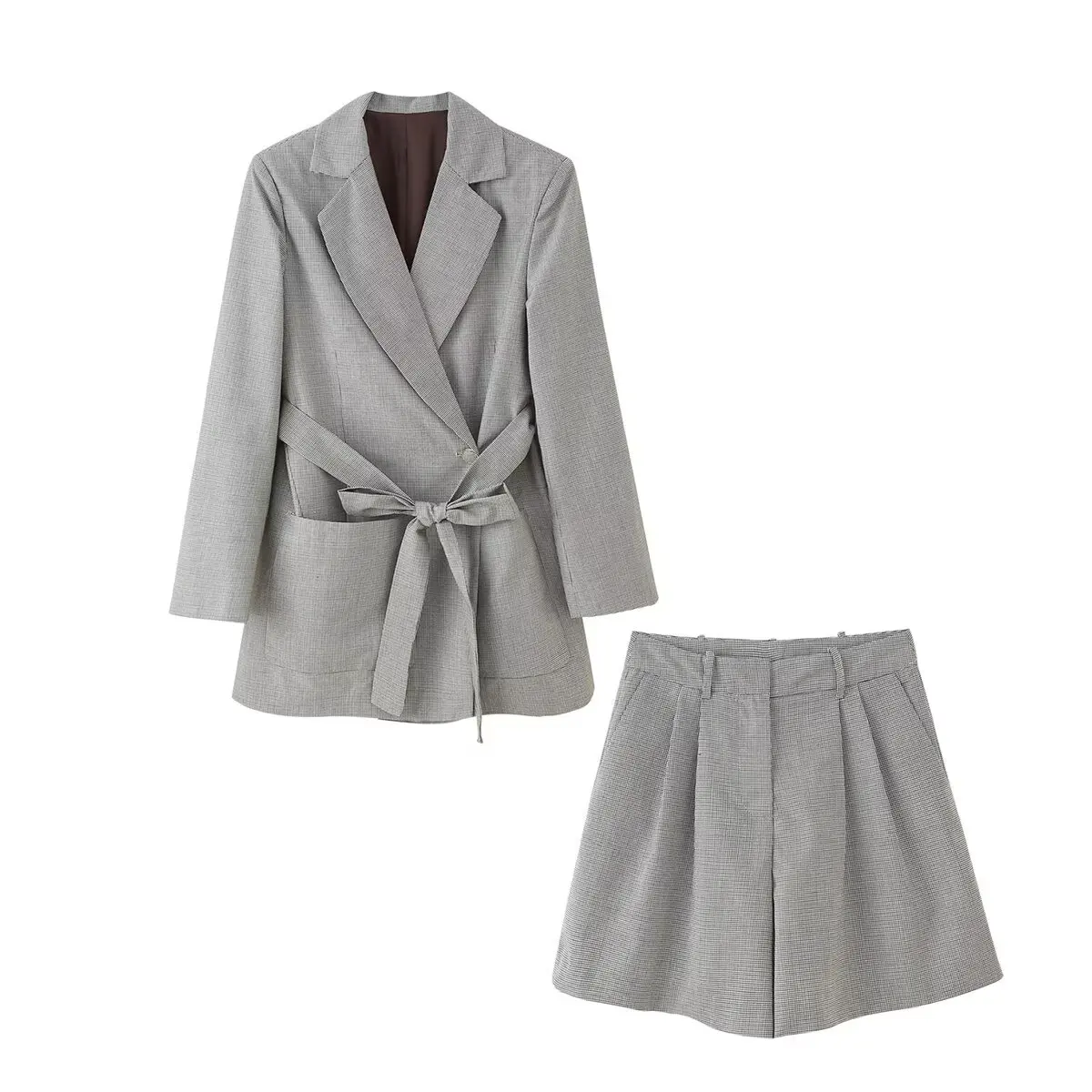 

Women's suit Spring 2025 new gray blazer shorts suit casual commute personality fashion clean temperament