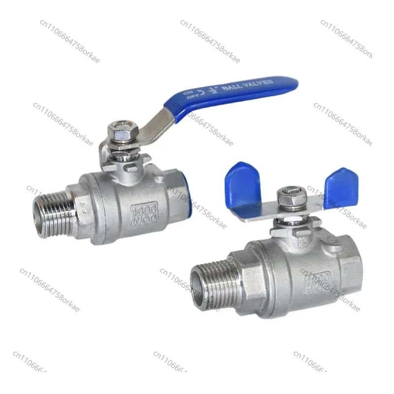 304 Stainless Steel Ball Valve Two-piece Internal and External Thread Tap Water Valve Switch 1/4