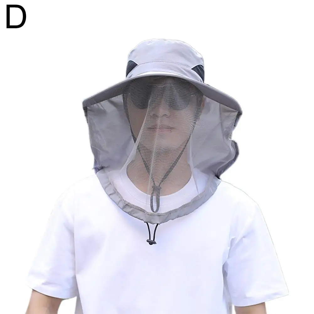 UV-Schutzhut mit Gesichtsmaske, atmungsaktiver Insektenschutz, breite Krempe, Angelhut, Outdoor-Sport, Natur, Wandern, Camping, Netzhut – Detail 24