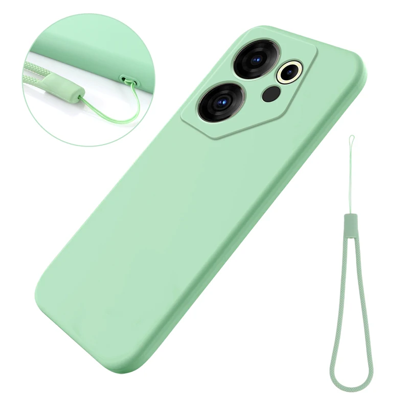 

For Tecno Camon 20 /20 Pro 5G Case Soft Premium Liquid Silicone Case with Flocking inside Strap Cover for Tecno Camon 20 Premier