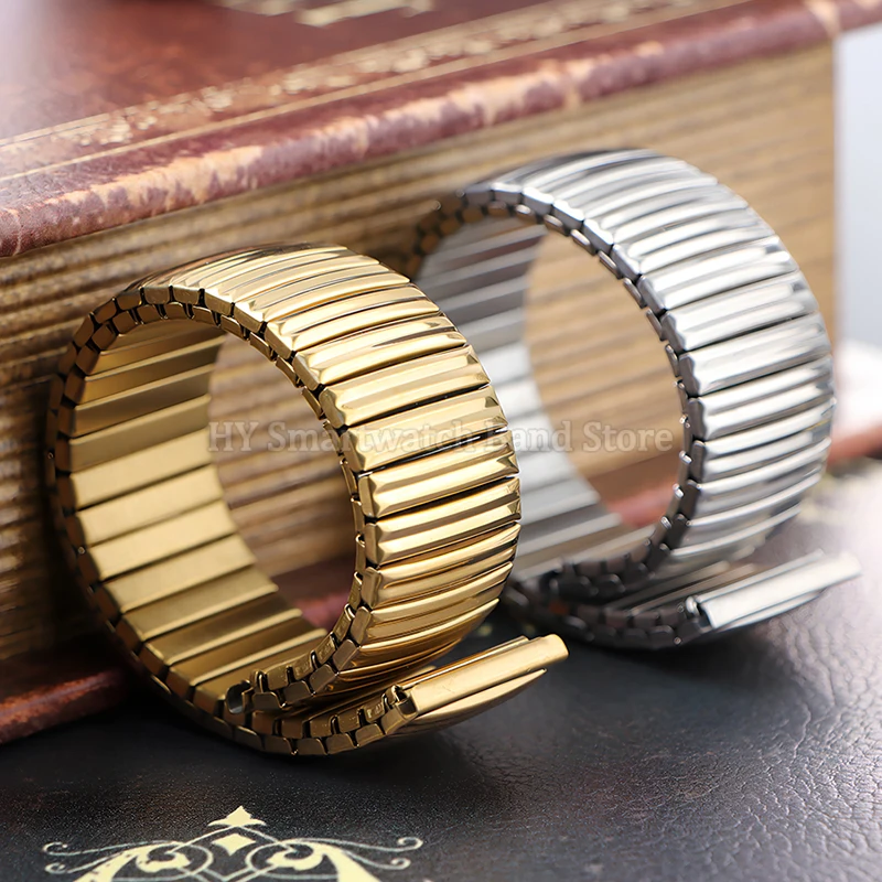 12mm 14mm 16mm 18mm 20mm cinturino elastico in acciaio inossidabile uomo donna cinturino universale cinturino per orologio di espansione elasticizzato in metallo