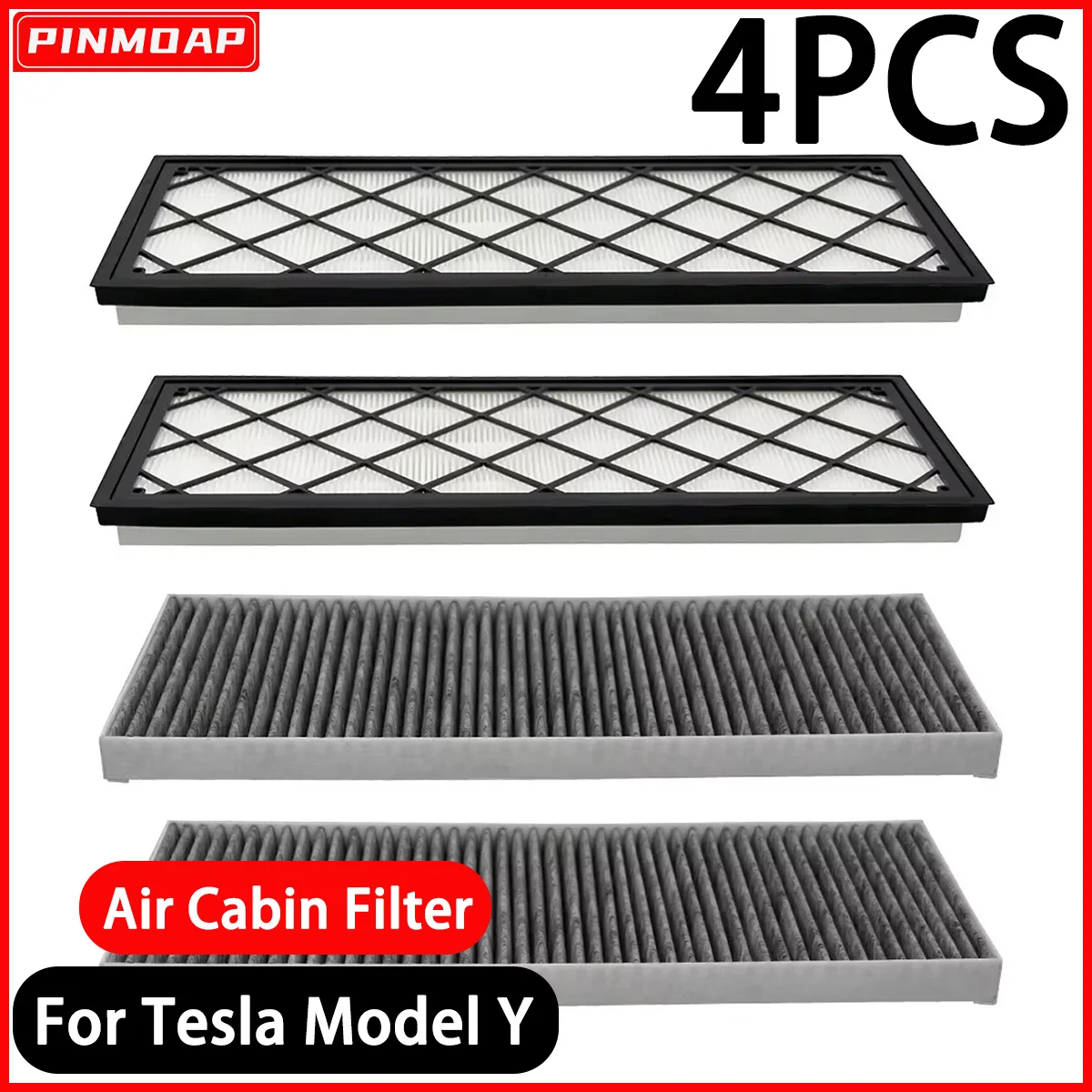 

Автомобильный салонный воздушный фильтр PINMOAP подходит для Tesla Model Y 2020-2024, картридж с активированным углем, HEPA-фильтр, автомобильный фильтр