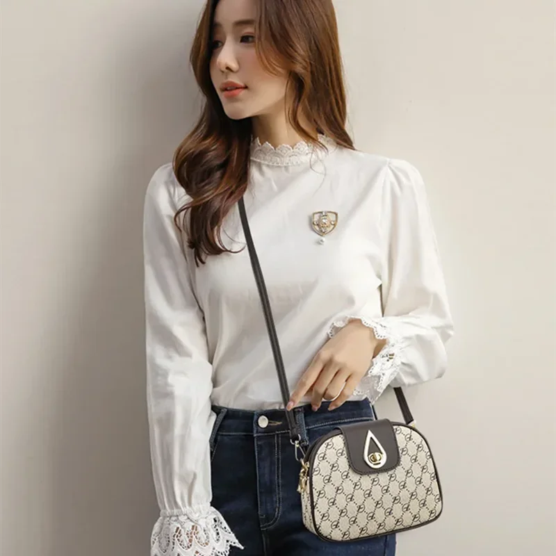 2025 جديد عصري وعصري مطبوعة إلكتروني نمط حقيبة واحدة الكتف Crossbody سعة كبيرة طول النظر الشيخوخي الهاتف محفظة حقيبة