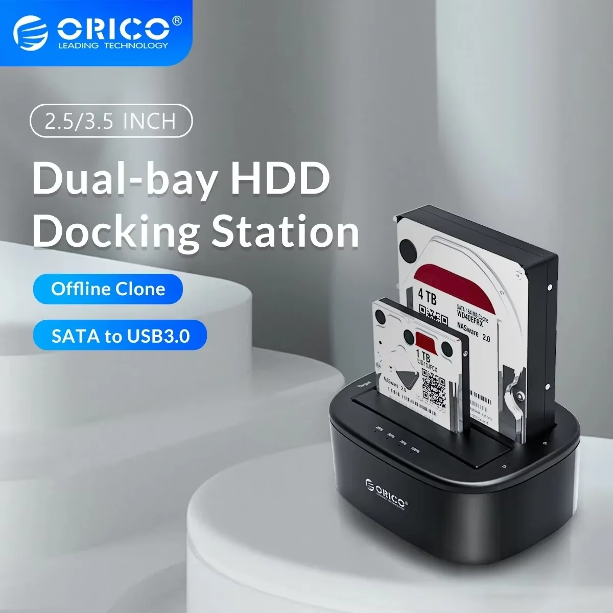 

Корпус для жесткого диска ORICO Dual Bay 2,5/3,5 дюйма с автономным клонированием SATA на USB 3,0 адаптер для 2,5 3,5 SSD HDD док-станции