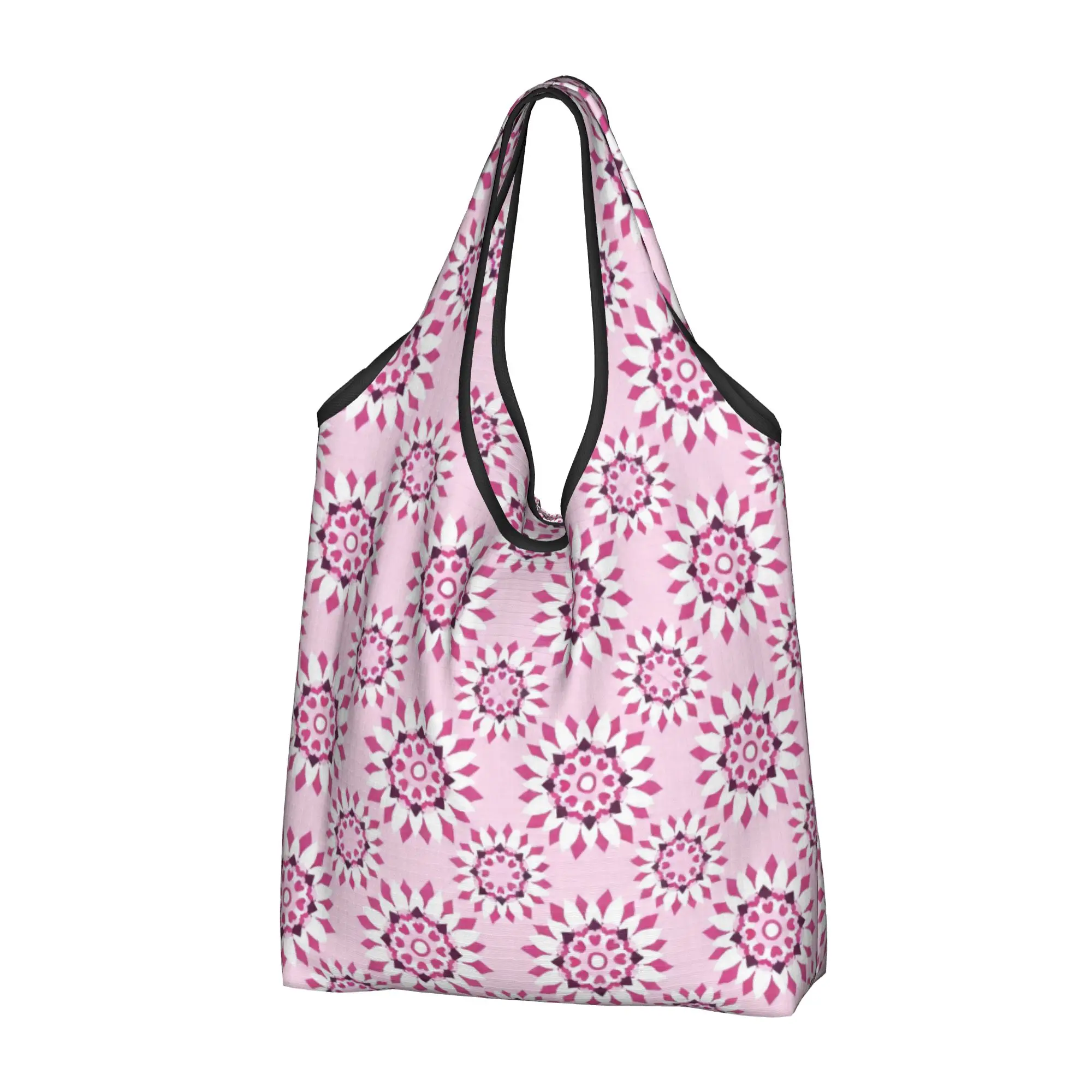 Kawaii Printing Festival Bloom Mandala  Tote Shopping Bags Portable Shoulder Shopper  Handbag
