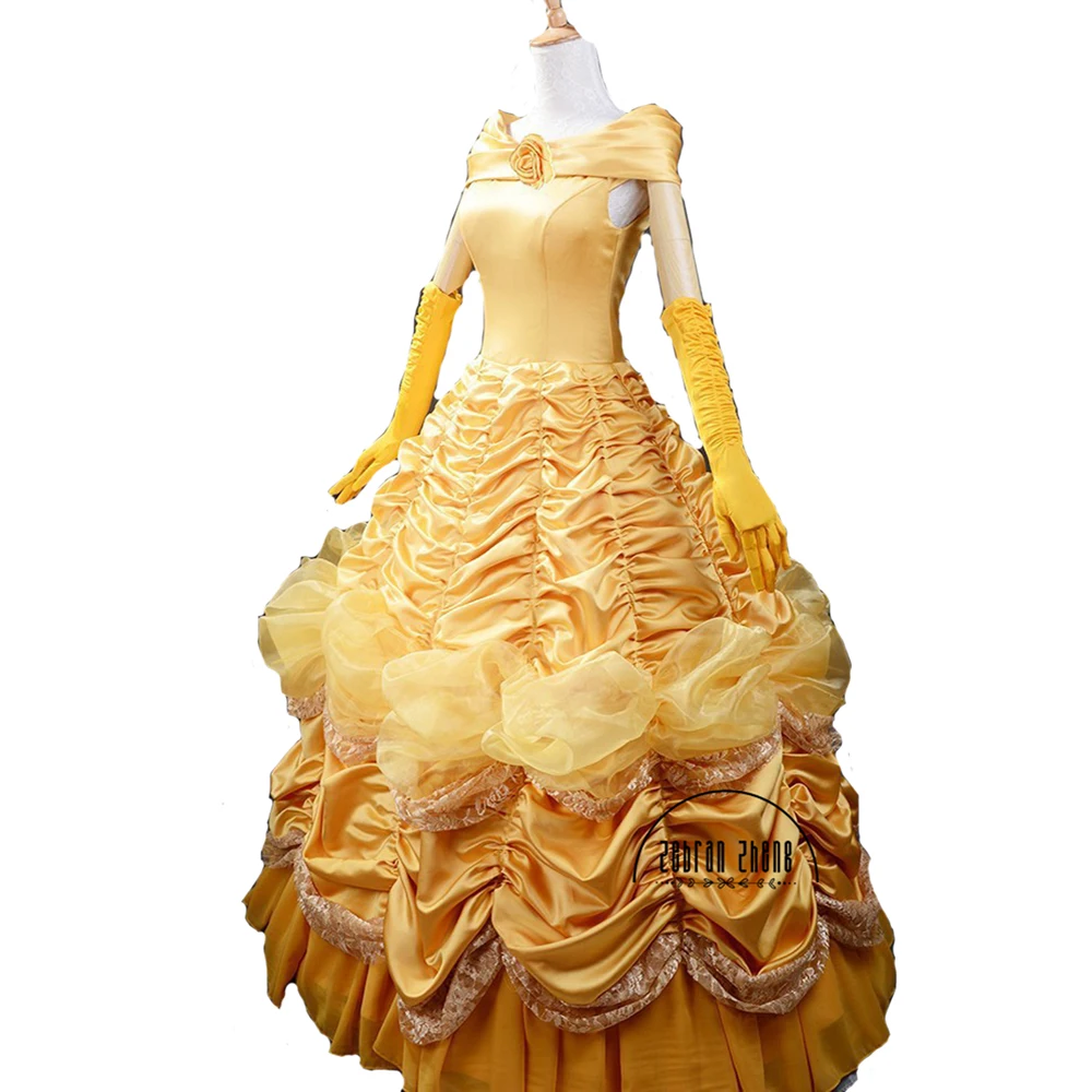 Princess Belle Costume Adult Women Costume For Halloween Cosplay Dress Special Offer Free Shipping