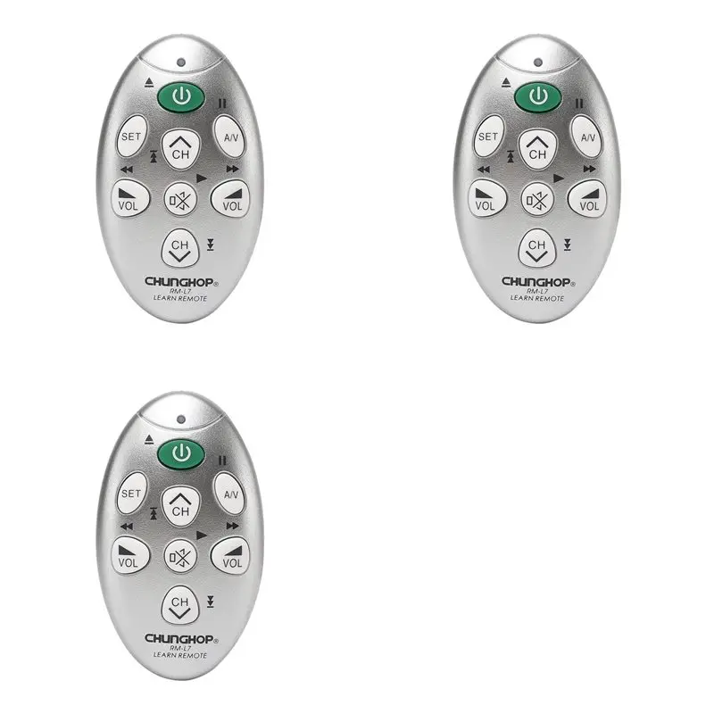 3X CHUNGHOP RM-L7 Mini télécommande universelle infrarouge à apprentissage automatique pour TV/SAT/DVD/CBL/DVB-T avec fonction de copie de remplacement