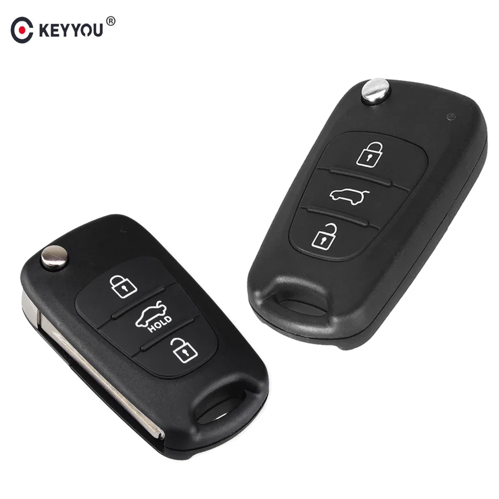 KEYYOU 3 Button Flip Folding Car Remote Key Shell Case Fob Cover For Kia K2 K5 Sorento Sportage For Hyundai I20 I30 IX35 Avante