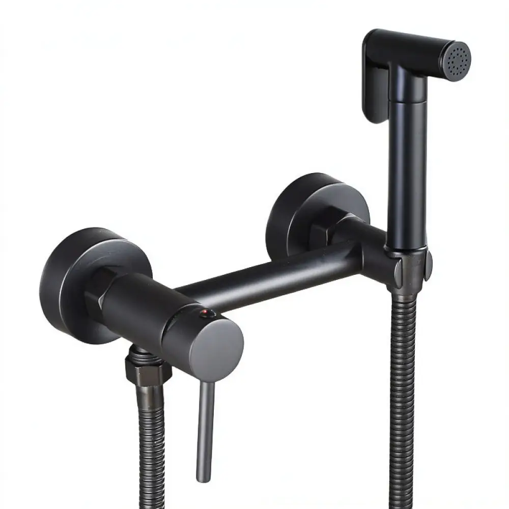 Modern Brass Bidet Applicator Concealed Installation Hot Cold Mixer Valve Toilet Cleaning Shower Sprayer Bathroom Fixture