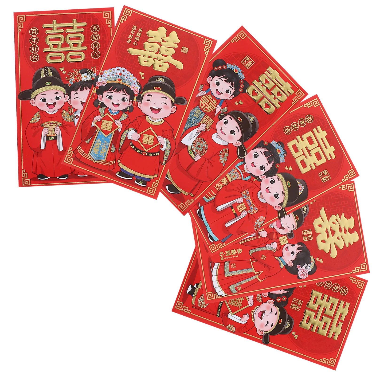 

6 Pcs Wedding Red Envelope Chinese Pocket Universal Money Envelopes Paper for Gift