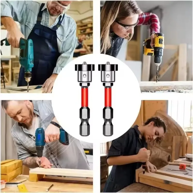 5/1PCS Magnetic Positioning Screwdriver Bits 50mm Drywall Screw Bit Gypsum Board Drywall Screw Locating Batch Head Drilling Tool