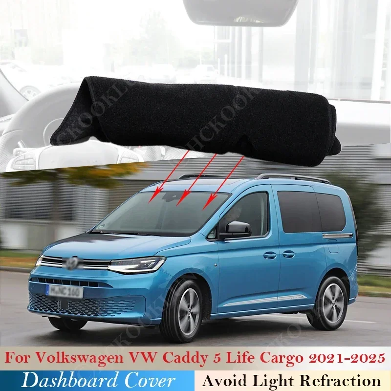 

Anti-Slip Mat Sunshade Dashmat Carpet Accessories 2024 2023 Dashboard Cover Pad for Volkswagen VW Caddy 5 Life Cargo 2021 ~ 2025